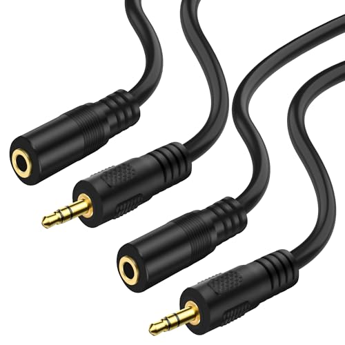 Adaptador de cable estéreo 2.5mm a 3.5mm 1M, 2 piezas miniatura 1