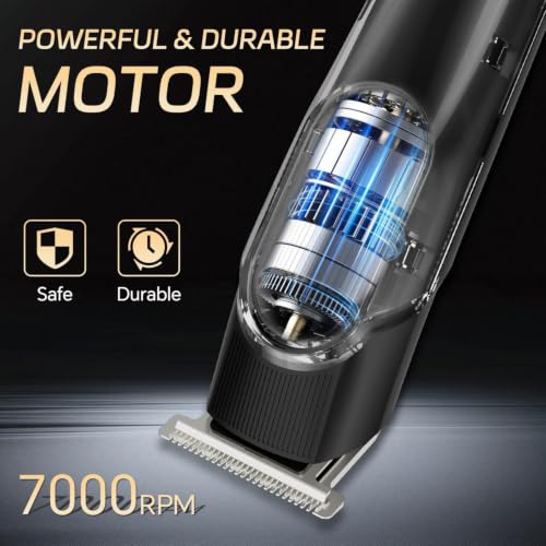 Image of 5-in-1 Beard Trimmer for Men, Hair Clippers Grooming Kit, Cyan | 150Mins Working Time, USB-C Rechargeable, LED Display for Face, Mustache, Body, Ear, Nose Hair Trimmer