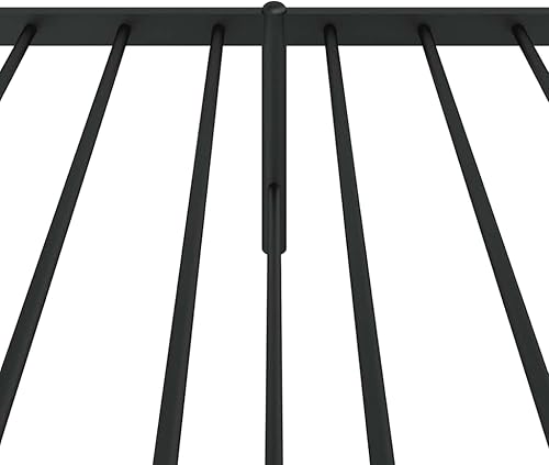 Miniatura 8 de vidaXL Base de cama de metal negro con cabecero, cama individual, estructura de acero con recubrimiento en polvo con almacenamiento debajo de la