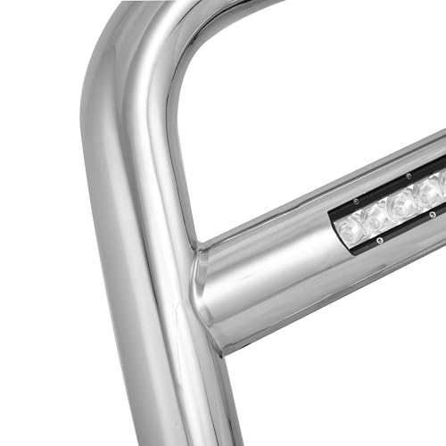 Image of Black Horse MAX Beacon Bull Bar No Skid Plate Stainless Steel Compatible with 2008-2017 Jeep Patriot-MAB-JEB9001S