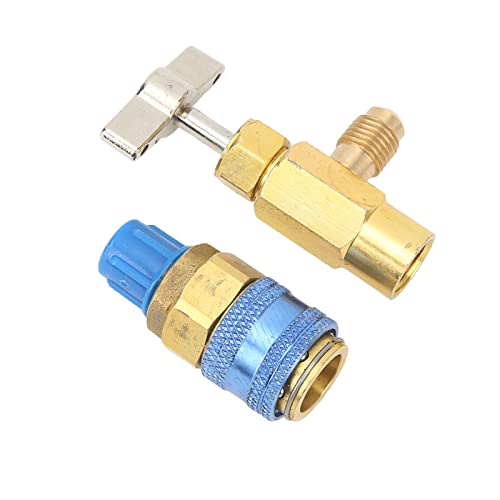 Kit de mangueras para carga de refrigerante 134A para aire acondicionado de automóvil, RV y exterior, con conector para refrigerante y abrelatas de botellas miniatura 5