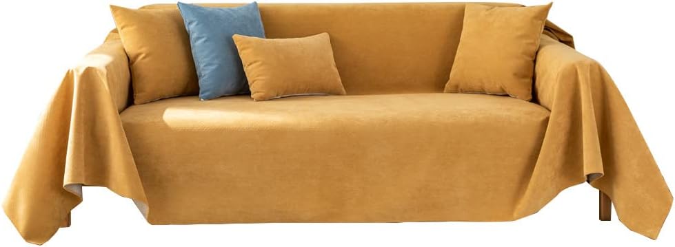 GYROHOME Ginger Yellow Waterproof Soft Blanket, Set of 1, Nordic Style Liquid Proof and Scratch Proof Blanket for Sofa-70x51inch