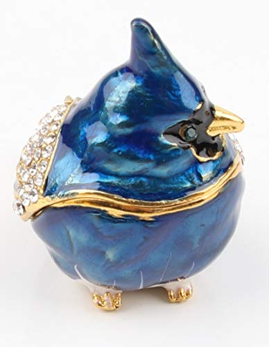 SEVENBEES Bird Trinket Box Metal Enameled Animal Figurines Collectable Wedding Jewelry Ring Holder Organizer