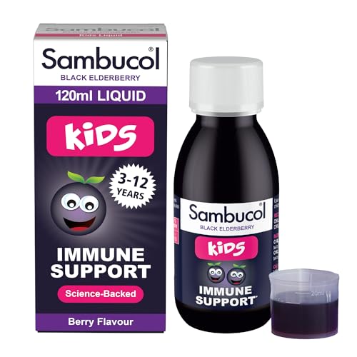Sambucol Natural Black Elderberry Kids Liquid | Vitamin C | Immune Support Supplement | 120ml
