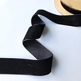 Ruban de velours – 25 mm de large noir – au mètre