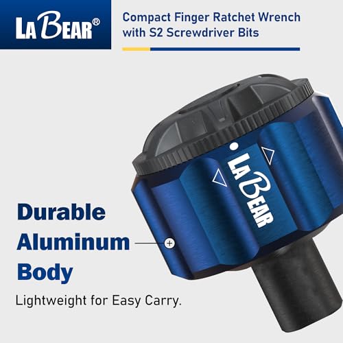 Image of LABEAR Mini Magnetic Finger Ratchet Wrench Set, 1 /4 Inch Drive S2 Bits (Pack of 2)