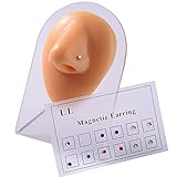 12 Pieces Crystal Magnetic Earring Magnet Non Piercing, Women Men Steel Crystal Magnetic Fake Ear...