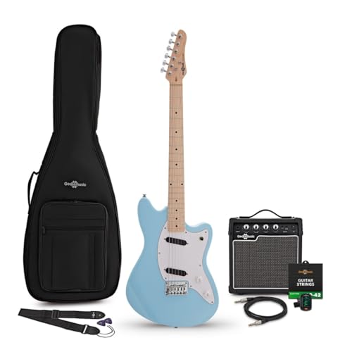 Seattle Electric Guitar Blue, 10W Guitar Amp & Accessory Pack