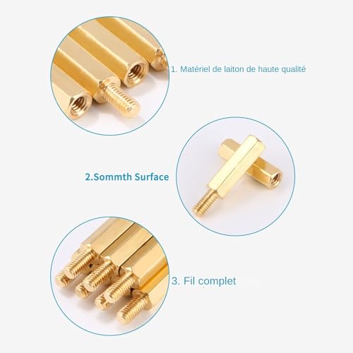 Entretoises de vis hexagonales M3 étanches pour fixation de PCB et circuits imprimés informatiques