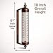 Bjerg Instruments Outdoor Thermometer – Dual Fahrenheit & Celsius, Bronze Finish Adjustable Garden Tube Thermometer, 10-Inch Wall or Fence Mount Temperature Gauge for Patio, Garden & Porch