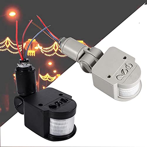 Sunnyskar Outdoor Motion Sensor 110V 240V Wall Light Lamp LED PIR Infrared Motion 180 Degree Rotating Switch Sensor Detector - (Color: White)