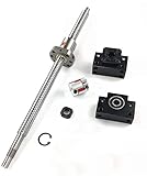 TEN-HIGH Ball Screw SFU1204, 12mm Diameter, 4mm Lead, 700mm Length, GCr15 Steel,1pcs Ball Screw + Nut + BK/BF10 End Support + Coupler+ End Machining,DIY, Student Project, Home Project, Industrial Use