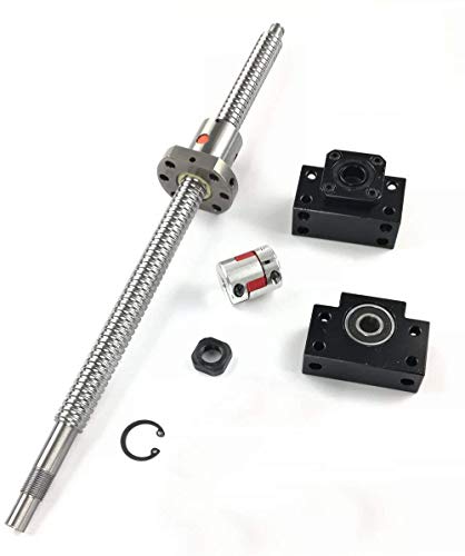 TEN-HIGH Ball Screw SFU1204, 12mm Diameter, 4mm Lead, 700mm Length, GCr15 Steel,1pcs Ball Screw + Nut + BK/BF10 End Support + Coupler+ End Machining,DIY, Student Project, Home Project, Industrial Use