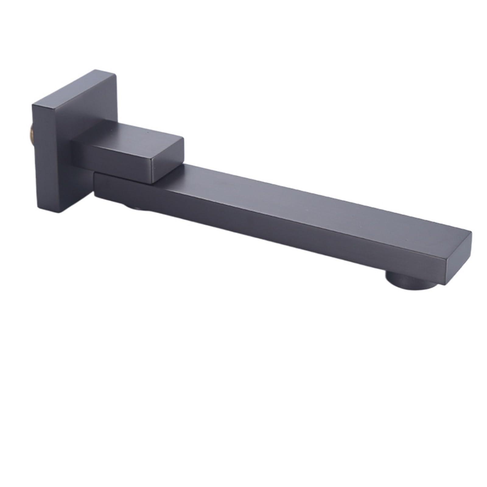 Wtaxbh Grey Outside Tap Brass Mixer Faucet Wall-Mounted Brushed Gold Round Square 180 Degree Rotary Folding Spout Bathroom Sink Concealed(Grey)