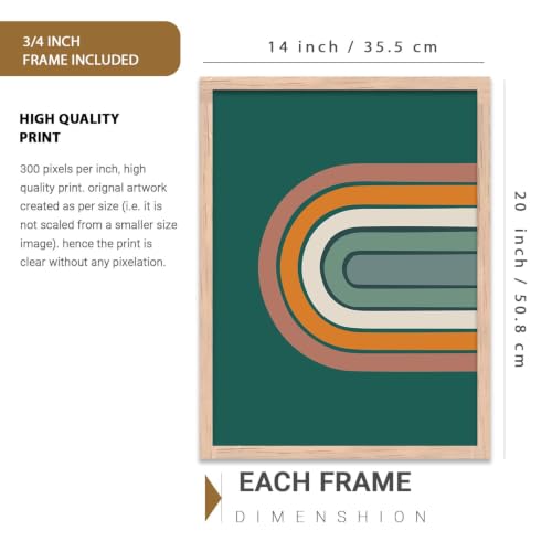 Image of kotart Minimal Boho Paintings with Frame for Home Decor - Painting Wall Decoration - Pack of 6 (14X20 Inch, living room)