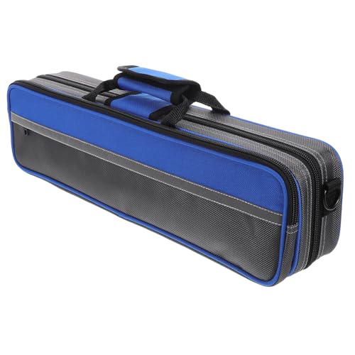 Yardwe 17Hole Lightweight Canvas Flute Bag Open for Musicians Music Lovers for Class and Outdoor Performances Blue
