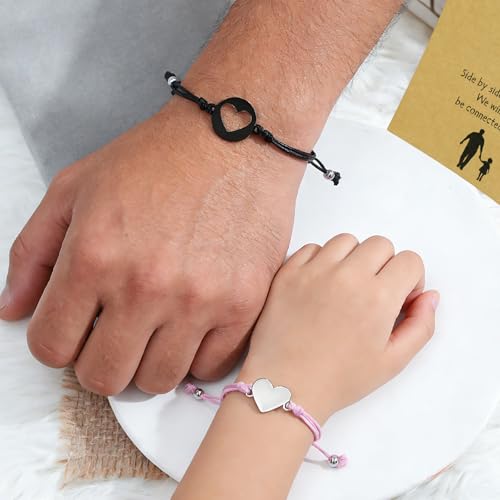 haolry Matching Heart Bracelets, Dad & Daughter Fathers' Day Dad Gifts from Daughter, Fathers Day Couple Bracelet Birthday Gifts by haolry - Used condition - Image 5