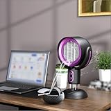 Campana extractora portátil, 2 velocidades ajustables, extractor de humo inalámbrico recargable por USB, para cocina interior y exterior, RV, olla caliente, barbacoa (negro-morado)