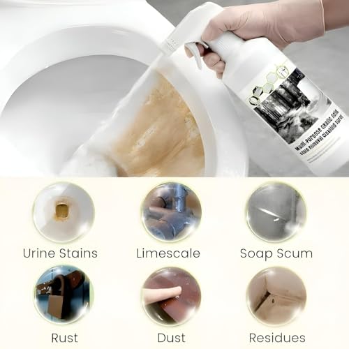 Image of Multi Purpose Oxalic Acid Stain Removal Cleaning Spray Bathroom and Toilet Cleaner for Tough Rust Hard Water and Tile Stains (Pack of 3)