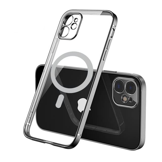 ZUJO Magnetic Charging Case Compatible with iPhone 12 Pro Max and MagSafe, Supports Wireless Magnetic Charging, Slim Shock-Absorbing, with Camera Guard - Black