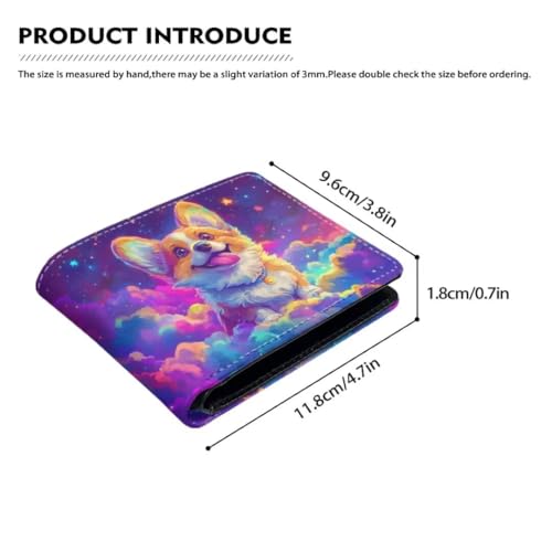 Image of Coldinair Colorful Corgi Boys Wallet Galaxy Stellar Wallets for Kids Aged 9-12 /8-10 /8-12 with Wallet Card,Leather Bifold Wallet Slim Coin Purses with 4 Credit Card Slots