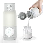Portable Baby Bottle Warmer for Travel, 380ml On-the-Go Milk & Water Heater, Fast Heating with Precise Temperature Control, 10000mAh Rechargeable Battery, USB-C, Leak-Proof Design, Ideal Baby Gift