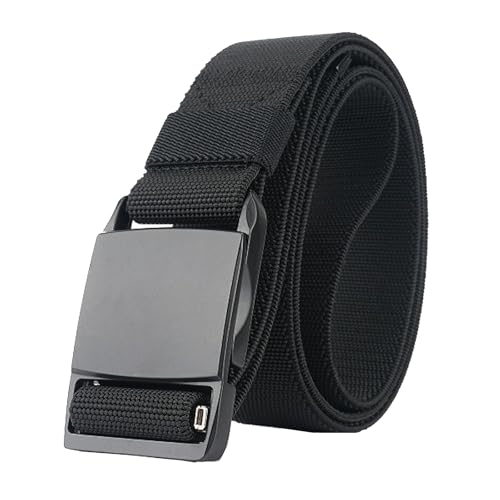 Tactical Elastic Belts for Men Quick Release Magnetic Buckle Stretch Webbing Heavy Duty Work Golf Belt 1.5inch Wide
