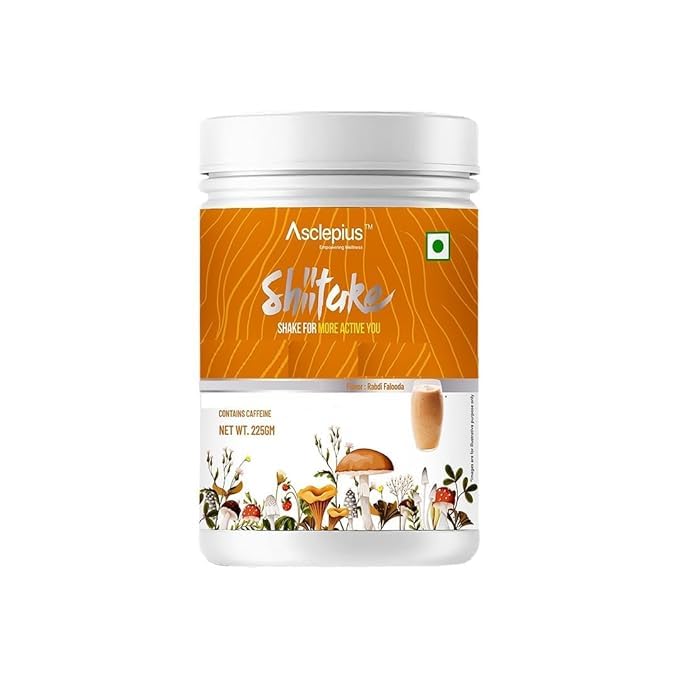 Asclepius Shiitake Shake 225g, Rabdi Falooda Flavour, Nutrient-Rich Wellness Drink Mix with Shiitake Mushrooms, Supports Immunity, Vitality & Health-image-17