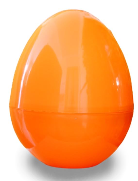 Giant Plastic Hollow Easter/Party Surprise Egg - 350mm x 285mm Made in UK (Orange) — image 1