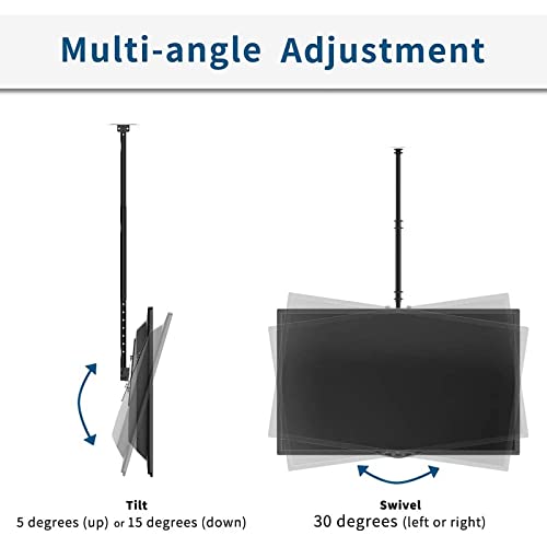 Support TV plafond orientable pour corriger les reflets et optimiser un salon sans mur libre - 4