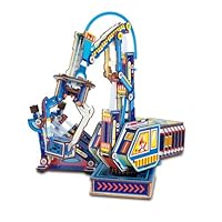 FoxiSteam 3D Wooden Puzzle - Hydraulic Robotic Arm Kit with 3 Control Levers, UV Printed STEM Toy, DIY Assembly Mechanical Arm for Kids & Adults to Grab & Rotate Objects
