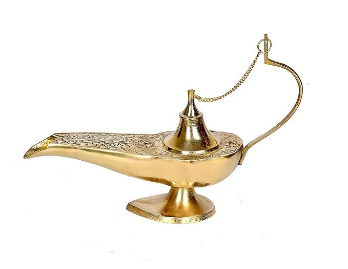 Image of Brass Lamp Alladin Ka Lamp Showpiece for Office Home Decor Gifting Golden