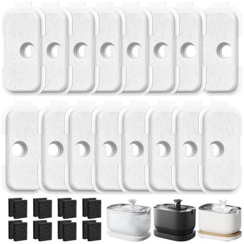 16 Stück Katzenbrunnen Filter für PETLIBRO Dockstream Tomxcute Katzentrinkbrunnen PLWF005 / PLWF105 / PLWF115 / PLWF305