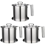 wrtgerht 1pc Cup Container Speiseöl Ml Olivensieb Deckel Fette Deckel Bratfett Edelstahl Öle OilcaCaHome Rückstände feines langlebiges Netz Restaurant Aufbewahrung und Aufbewahrung Sieb Küchengeräte