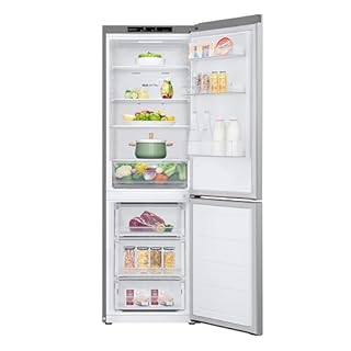 LG GBV21L0EPY Frigorifero combinato Total No Frost, 344L, Classe E, Door Cooling, Linear Cooling, Smart Diagnosis, Design con porte piatte, Apertura porte a filo muro, Prime Silver