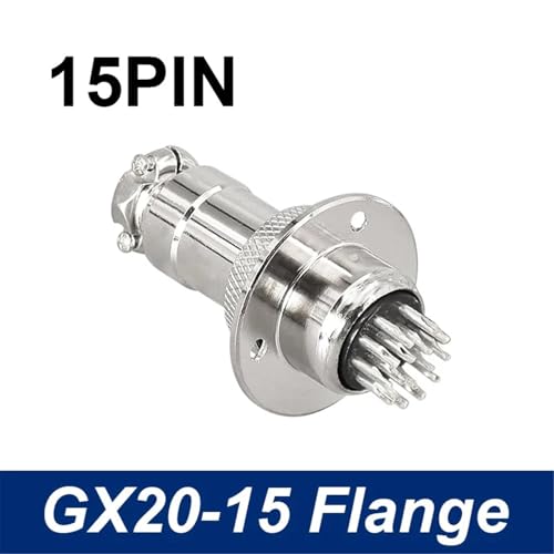 Conector GX20 antivibración de 15 pines macho hembra con brida atornillable 2