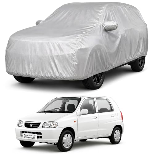 Image of Autofact Car Body Cover Compatible with Alto Old 2000-2014 | Custom Fit Car Cover | 100% Water-Resistant| Triple-Stitched Lightweight Fabric | Dustproof | Indoor & Outdoor Use | Elastic Bottom