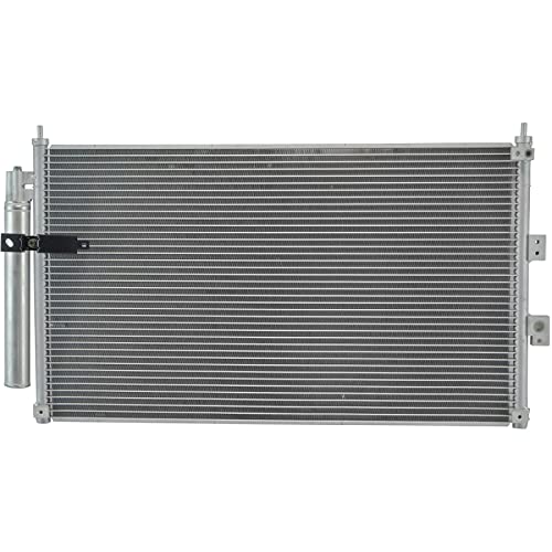 Image of TRQ A /C Condenser and Receiver Drier Assembly Aluminum | for 2006-2010 Acura CSX 2006-2011 Honda Civic Sedan Aluminum