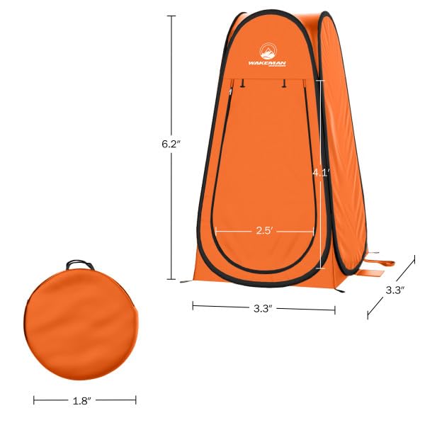 Pop Up Pod - Tienda de ducha portátil, vestidor o cubículo para baño portátil con bolsa para camping, playa o eventos por Wakeman Outdoors (Naranja) miniatura 7
