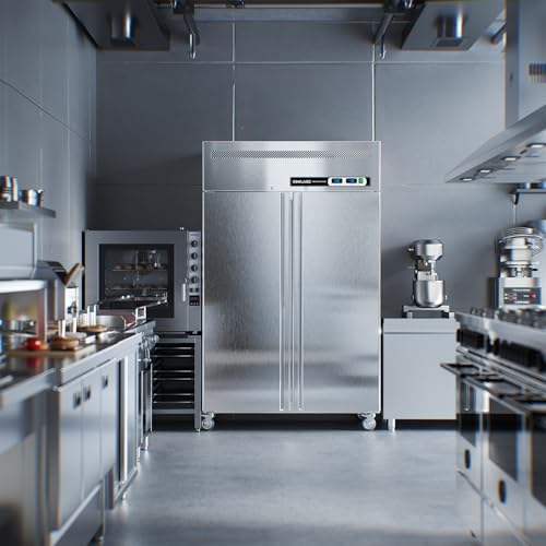 Coolake 48" W 2 Door Commercial Refrigerator and Freezer Combo, 36 Cu.ft 2 Section Stainless Steel Solid Door Fan Cooling Upright Reach in Freezer for Restaurant, Bar, Shop, Garage on Fridge.com