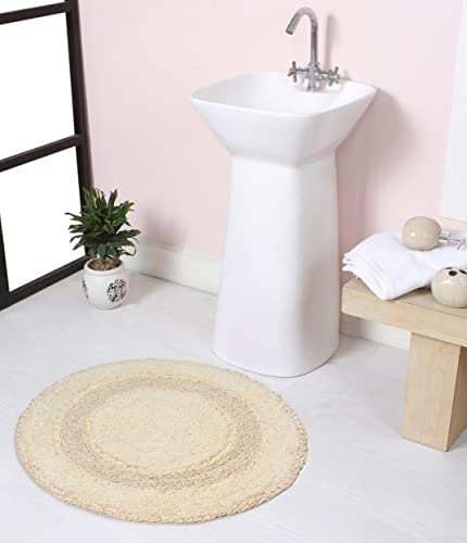 Tapete de baño redondo de algodón 100%, 22 pulgadas miniatura 1