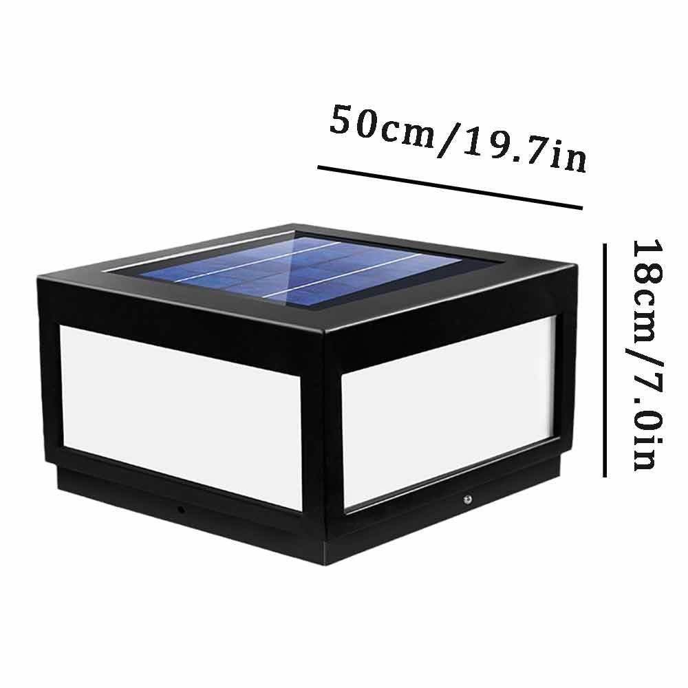 Lampadario Solare Quadrato Moderno Per Esterni, Ideale Per Terrazze | Accensione/spegnimento automatico dal crepuscolo all'alba, alloggiamento in metallo impermeabile per tutte le stagioni