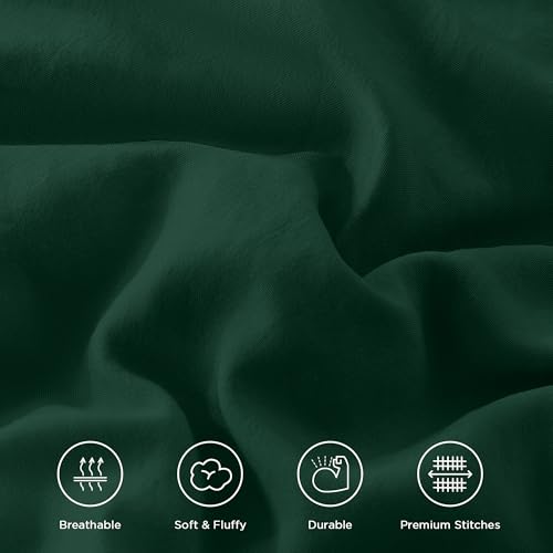 Andency Dark Green Ruffle Full Size Comforter Set, 3 Pieces by Andency - Used condition - Image 8