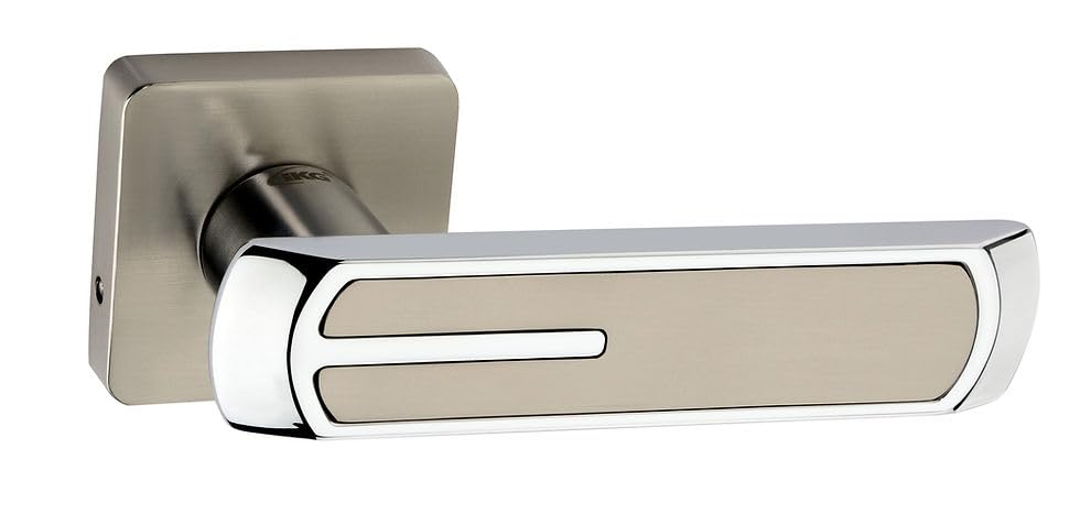 iKG IMH-01 Heavy Duty Mortise Handle Set on Rose for Home | Office | Hotel (CP+2T Finish) 2 Pcs (Left & Right)