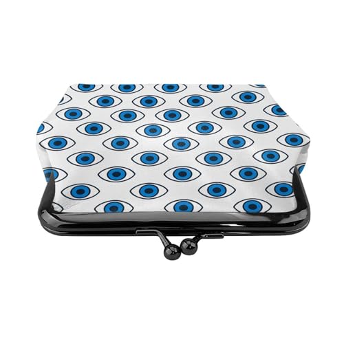 Pu Leather Buckle Coin Purse Evil Eye Teardrops Girls Kiss-Lock Change Purse Wallets2