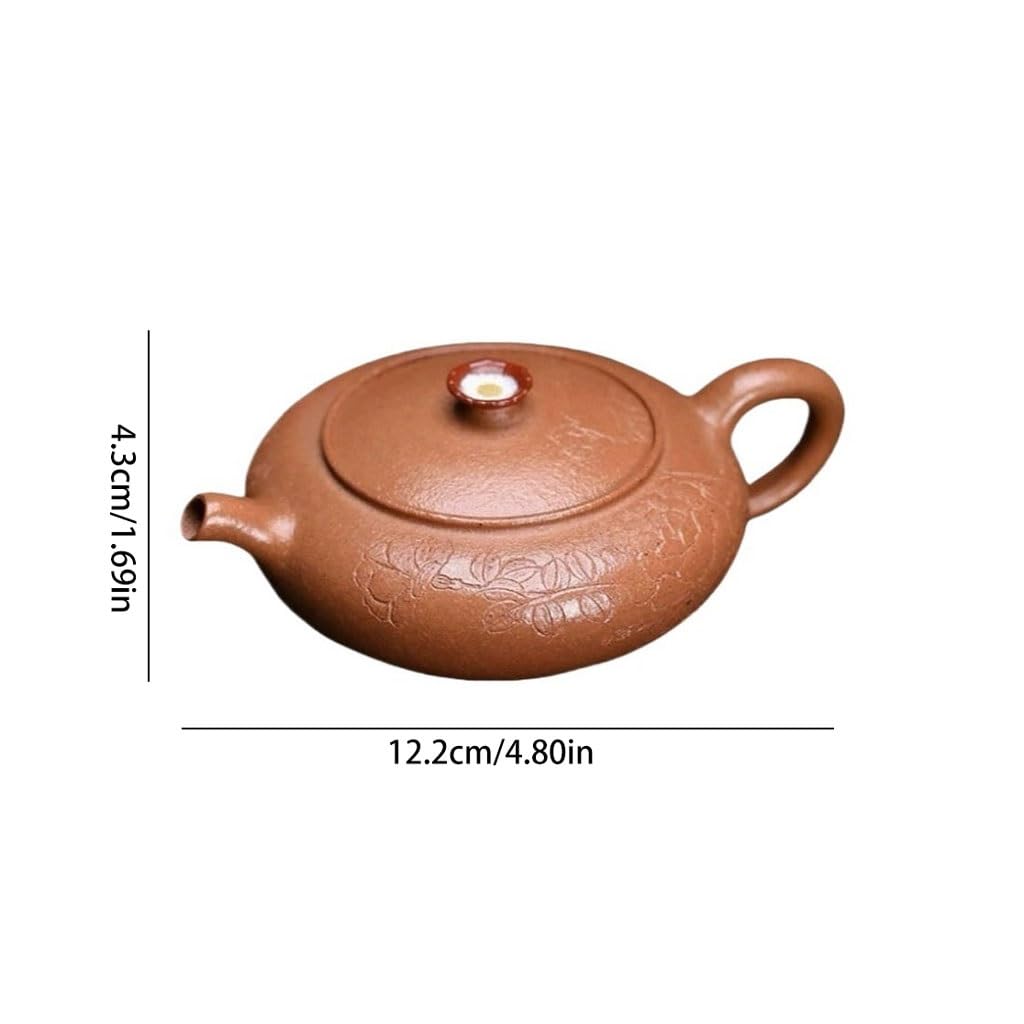 Bouilloire à Thé Théière Plate En Argile Violette À Main, Idéale For La Préparation Du Thé Par Une Seule Personne Infuseur à Thé