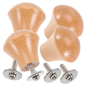 Zerodeko 4er-Pack Deckelknöpfe Holz