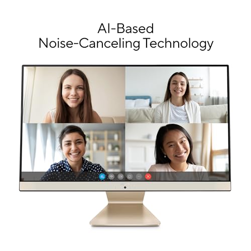 Image of ASUS AiO M3400 All-in-One Desktop PC, 23.8-inch Full HD Anti-Glare Display, AMD Ryzen 5 5625U Processor, 8GB DDR4 RAM, 512GB NVMe PCIe, Windows 11 Home, Kensington Lock, M3400WYA-DH503