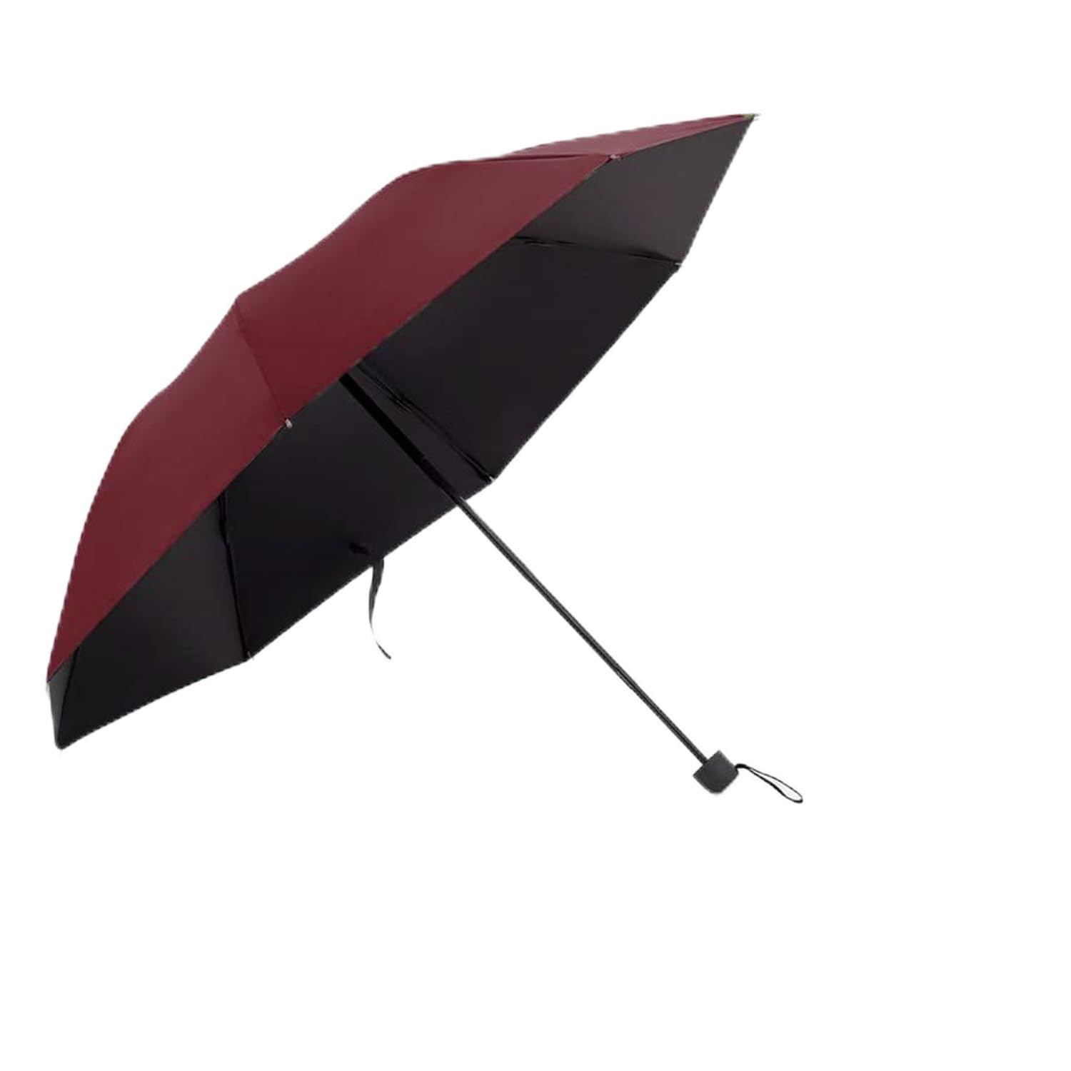 Urbane HomeUrbane Home 3 Fold Manual Umbrella | Windproof, Sunproof & Rainproof | With Polyester Canopy, Sturdy Steel Shaft & Wrist Straps | Easy to Hold & Carry | Umbrella for Women, Men & Kids |Red