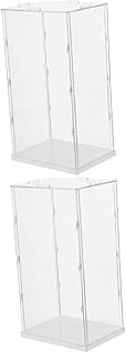 Toyvian 2 Peças Caixa De Exibição De Acrílico Transparente Vitrine De Mesa Estatueta Prateleira De Exibição Caixa De Exibição De Figura De Ação Prateleira De Exibição De Figura De Ação